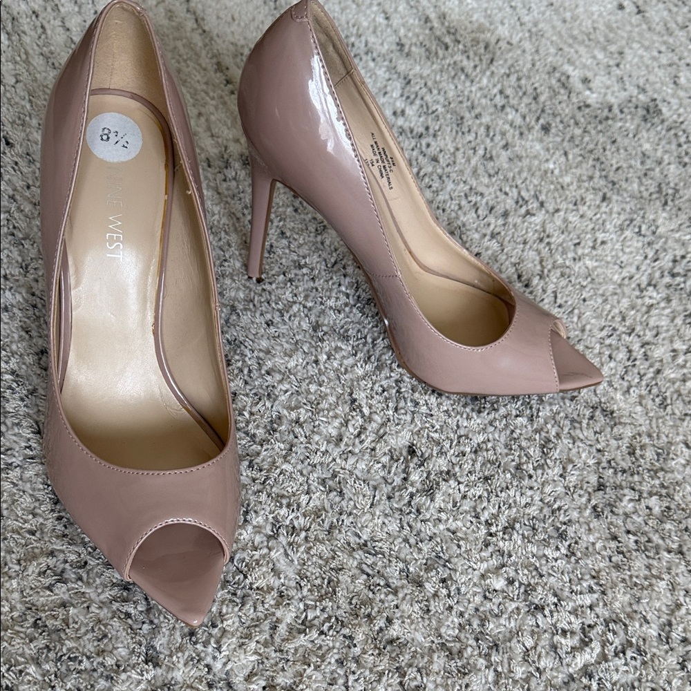 Nine West Nude Peep Toe Heels